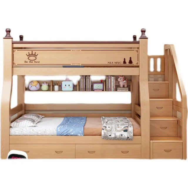 kids Bedroom Furniture Children Bunk Bed with Stairs Children Bedroom Set customized Wood LOGO Style Living Packing