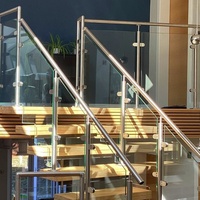 Système de fixation de verre et de poteaux de garde-corps en acier inoxydable 304 certifié pour panneaux de verre d'escalier et de jardin