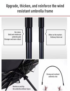 Parapluie pliant mini droit personnalisé avec logo du fabricant, bon marché, de bonne qualité, anti-UV, coupe-vent, portable, avec pochette, idéal pour les cadeaux - Product Image 3