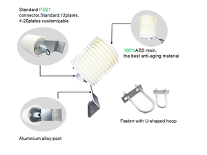 CDP-10A Station météo de protection dimensionnelle personnalisée avec bouclier de rayonnement solaire Instruments de température supportés par OEM - Product Image 4