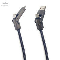 Kabel Data 4-Port pengisian daya Cepat 4-in-1 untuk berbagai koneksi motherboard komputer dan ponsel