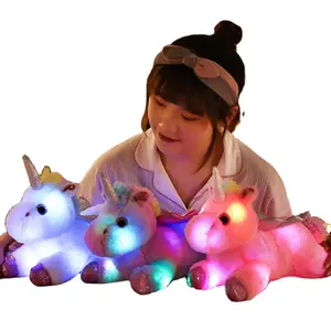 amazing customized Plush filled toys led light Lovely Luminous Animal Unicorn Pillow Stuffed Dolls Toy For Kids Gifts