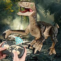 2.4G kablosuz uzaktan kumanda Velociraptor elektrikli oususto-optik sprey dinozor oyuncak Tyrannosaurus Rex modeli çocuk oyuncak