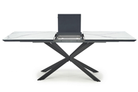 Table à manger extensible personnalisée moderne de haute qualité Table à manger extensible de luxe en marbre artificiel blanc à base de métal classique