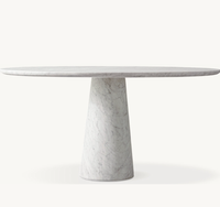 Table ronde en marbre de luxe, mobilier de salle à manger, design artistique, villa, vente directe d'usine, personnalisable