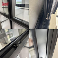 Ventanas de Triple Acristalamiento de Alta Calidad, Modernas, Europeas, Horizontales, de Aleación de Aluminio, para Casas Pasivas, con Rotura de Puente Térmico, Certificadas por Energy Star