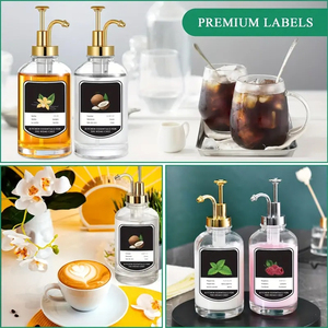 زجاجة زجاجية مخصصة من موزع شراب القهوة مع غطاء زيت وموزع للخل - Product Image 4
