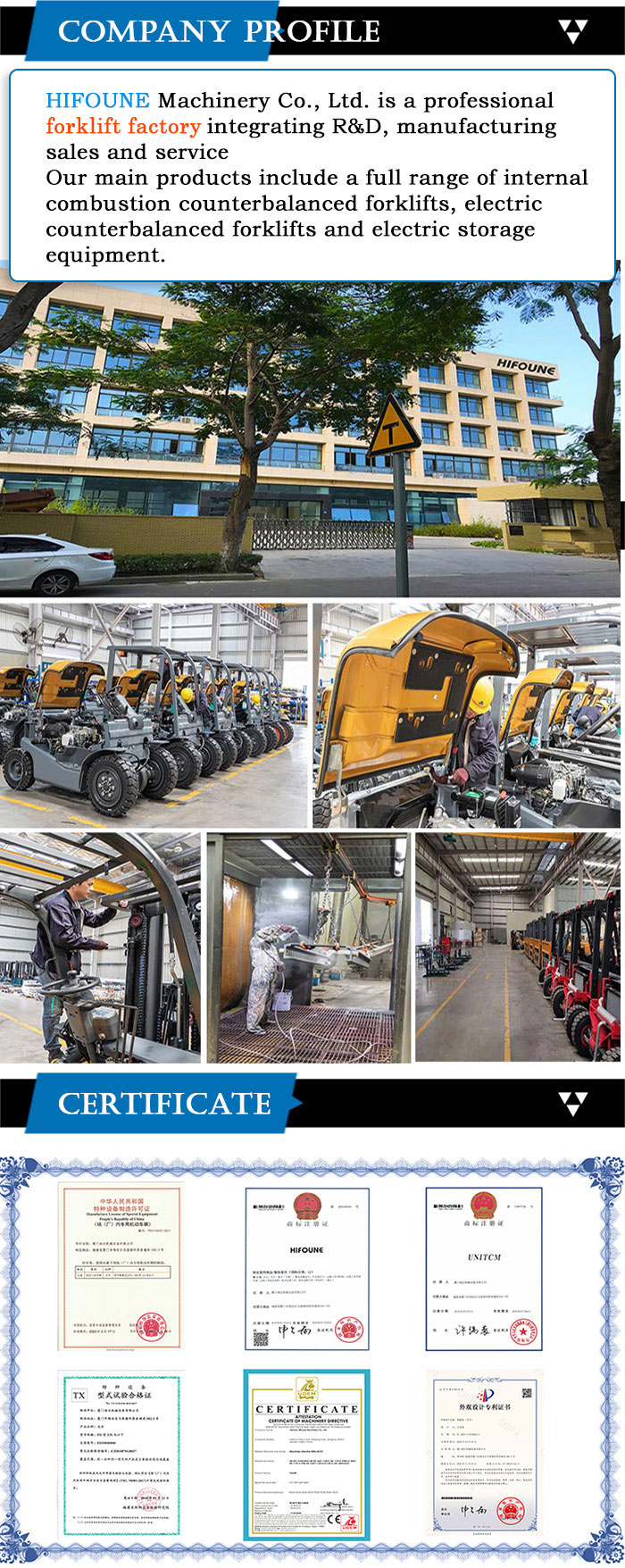 Hifoune Isuzu engine 8 ton diesel forklift truck for sale