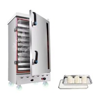 Armoire de cuisson vapeur professionnelle à gaz et électrique en acier inoxydable pour riz, pains et fruits de mer