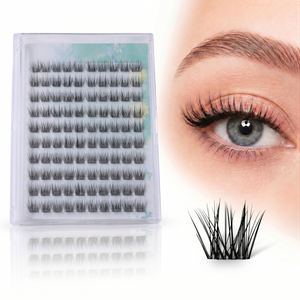 Wholesale Pre-glued DIY Eyelash Curler Plant Fiber Cluster Eyelash <strong>Set</strong> Self-adhesive 0.03mm/0.05mm Invisible Clear Eyelashes - Product Image 1