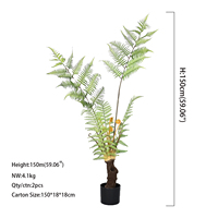 Plante artificielle réaliste haut de gamme en plastique, plante verte artificielle en pot pour la décoration du salon, fleurs d'intérieur.