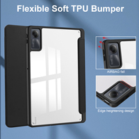 Étui OMEVE pour Xiaomi Redmi Pad SE 11 pouces avec support pour stylet, coque transparente en cuir, support pliable à trois volets, protection pour tablette