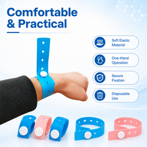 Risenmed Muestras Gratis Torniquete Médico Desechable de Goma Elástica con Botón y Orificio, Torniquete de Vendaje de TPE Sin Látex - Product Image 1