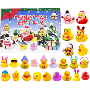 YSJ TOYS Canard en caoutchouc de Noël Frozen, boîte mystère, calendrier de l'avent, canard jaune en plastique, échelle 1/12, ensemble cadeau de compte à rebours, jouets animaux - Product Image 3