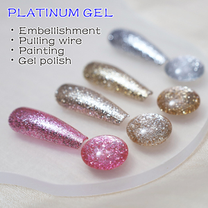 FZANEST botella de esmalte de gel Rosa metálico <span class=keywords><strong>Platinum</strong></span> Glitter Colors Gel 4 colores nail <span class=keywords><strong>Platinum</strong></span> painting gel - Product Image 3