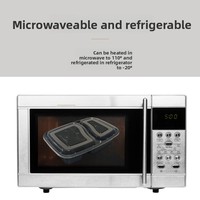 Boîte à lunch jetable à double compartiment, style américain, avec pochette à compartiments séparés, compatible micro-ondes, pour livraison en restaurant