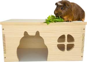 Escondite de Madera para Cobayas, Casa para Chinchillas, Casa para Conejitos, Caseta para Conejos Enanos, Escondite de Madera para Animales Pequeños, para Ratas - Product Image 4
