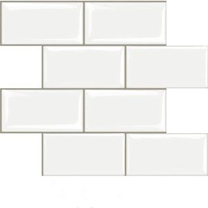 Carreaux muraux autocollants à design plus épais pour crédence, carreaux muraux blancs pour la rénovation de cuisine et salle de bain, décoration murale pour la maison - Product Image 1