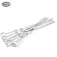 Brochettes à viande en acier inoxydable pour Barbecue, four de camping de haute qualité, outils de gril Kebab, grill, 1 pièce