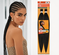 Lot de 58 pouces de cheveux à tresser pré-étirés, 150g, Yaki doux, pour tresses faciles, Box Braids, sans nœuds, fibre basse température