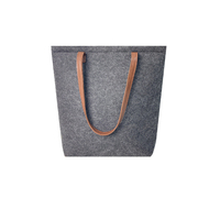 Sac à bandoulière en feutre gris foncé avec logo personnalisé tendance Sacs fourre-tout pour femmes Sacs à main pour femmes avec poignée en cuir