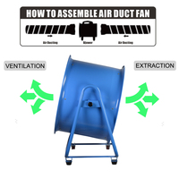 Onedry-Ventilateur industriel portable de 24 pouces, ventilateur, extracteur de tuyau axial, ventilateur, cylindre centrifuge avec support pour ateliers