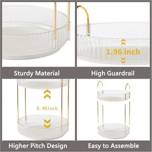 Light Luxury Rotating Cosmetic Storage Rack Injection Molded PET Jewelry <b>Box</b> Home Organizer Modern Sustainable Bathroom - Product Image 2