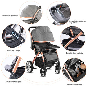 Passeggino Multifunzionale 180 °   Angolo Regolabile |   Ruote Pieghevoli Portatili con Assorbimento degli Urti, Colori Personalizzabili - Product Image 3