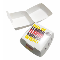 Emballage de hamburger jetable en carton de qualité alimentaire avec logo imprimé sur mesure, boîte à hamburger en papier kraft à clapet