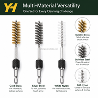 Kit de brosses industrielles à tige hexagonale de 38 pièces, compatible perceuse 1/4 pouce, avec brosse métallique, tige d'extension, poignée et étui de rangement pour le perçage