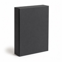 Boîte cadeau de luxe en carton rigide gris mat avec estampage à chaud or, certifiée FSC, style livre magnétique