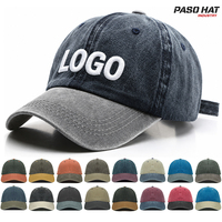 Gorra de Béisbol Personalizada al por Mayor, Estilo Vintage, de Dos Tonos, de Algodón Lavado, sin Estructura, Suave, de 6 Paneles, con Logotipo Bordado en 3D