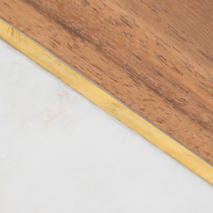 Fermalibri curvi in marmo con dettagli in legno, accessori decorativi moderni per libreria o ufficio - Product Image 4