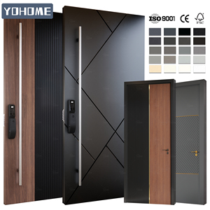 Yohome ประตูทางเข้าอลูมิเนียมกันความร้อนที่ไม่ซ้ำกันประตูทางเข้าประตูด้านหน้าขนาดใหญ่ประตูหมุนภายนอก - Product Image 6