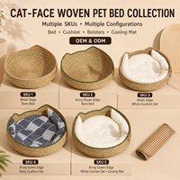 Lit pour chat quatre saisons, griffoir, panier de rangement en paille tressée à la main, détachable, tricoté à la main