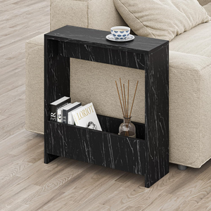 Mesa auxiliar con revistero para sala de estar y oficina Mesa auxiliar con revistero Mesa auxiliar de madera estrecha para sala de estar - Product Image 4