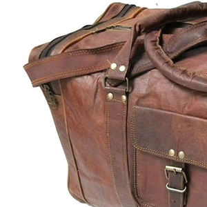 Bolsas de lona de cuero genuino del mejor material, bolsas de viaje de cuero genuino personalizadas de alta calidad para venta en línea al mejor precio - Product Image 6