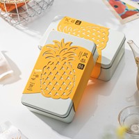 Boîte à gâteau rectangulaire hermétique personnalisée pour gâteau à l'ananas, biscuits flocons de neige, desserts, emballage alimentaire personnalisable pour les fêtes de Noël