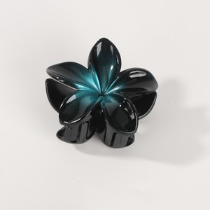 Venta al por mayor Simple pinza para el pelo Europeo Americano oscuro Plumeria huevo diseño Floral resina PC dulce fresco negro pinzas para el pelo Clip - Product Image 4