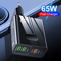 Chargeur mural universel 65W 5 ports 3 USB Type C à charge rapide avec prise UK EU US QC3.0 PD25W Type USB C Chargeur mural rapide pour la maison