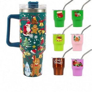 Wholesale 30oz 40oz Outdoor Mugs Christmas Wine Tumbler <b>Gift</b> Set 40oz Tumbler with Handler 2oz Mini Tumbler - Product Image 5