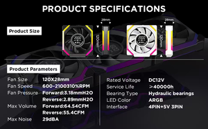 Jungle Leopard Galaxy V2 digital <b>Fan</b> Volume 62.36CFM 21dBA Hydraulic Bearing Interface 3pin/4pin <b>Fan</b> Speed 800-2000RPM <b>Fan</b> - Product Image 6