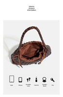 Sac fourre-tout élégant haut de gamme pour femme, bandoulière unique, grande poche intérieure, design tressé à la main, en PU et polyester