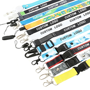 Color Polyester Eight-Figure Buckle Lanyard Document Lanyard PVC Card Lanyard with Custom Logo
