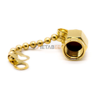 Capuchon anti-poussière SMA mâle avec chaîne en acier inoxydable, couvercle de protection en laiton nickelé, interface coaxiale RF, type anti-court-circuit - Product Image 2