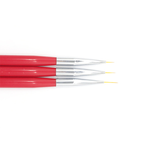 Pinceaux de manucure professionnels OEM 16 cm à manche acrylique rouge, ultra-fins en nylon, pour nail art, liner et peinture, lot de 20, pour salon de beauté - Product Image 4