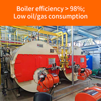 Chaudières à tubes de fumée horizontales industrielles automatiques à basse pression YUTONG, efficacité de chauffage de 94 %, huile légère, gaz naturel, diesel, 2 tonnes
