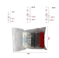Kit de 200 diodes de 14 valeurs 1N4001 1N4004 1N4007 FL207 1N5404 1N5406 1N5408 UF4007 FR107 FR207 1N4148 1N5817 1N5819 1N5822