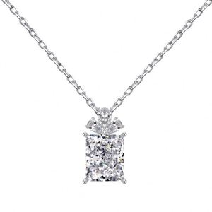 Dylam Exclusive Design S925 Silver Hypoallergenic Link <b>Chain</b> 8A Crushed <b>Iced</b> <b>Out</b> Cut Cubic Zirconia Rectangle Pendant Necklaces - Product Image 1