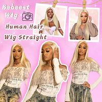 Perruque Lace Front Blonde de 30 Pouces, Densité 180, Lisse, Pré-Pluckée HD pour Femmes